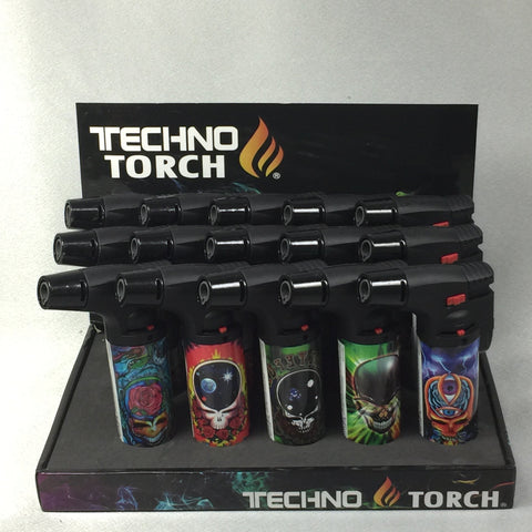 139-SK -- CASE OF 15 SKULL SLANT TORCH LIGHTERS ($2.5 EA)