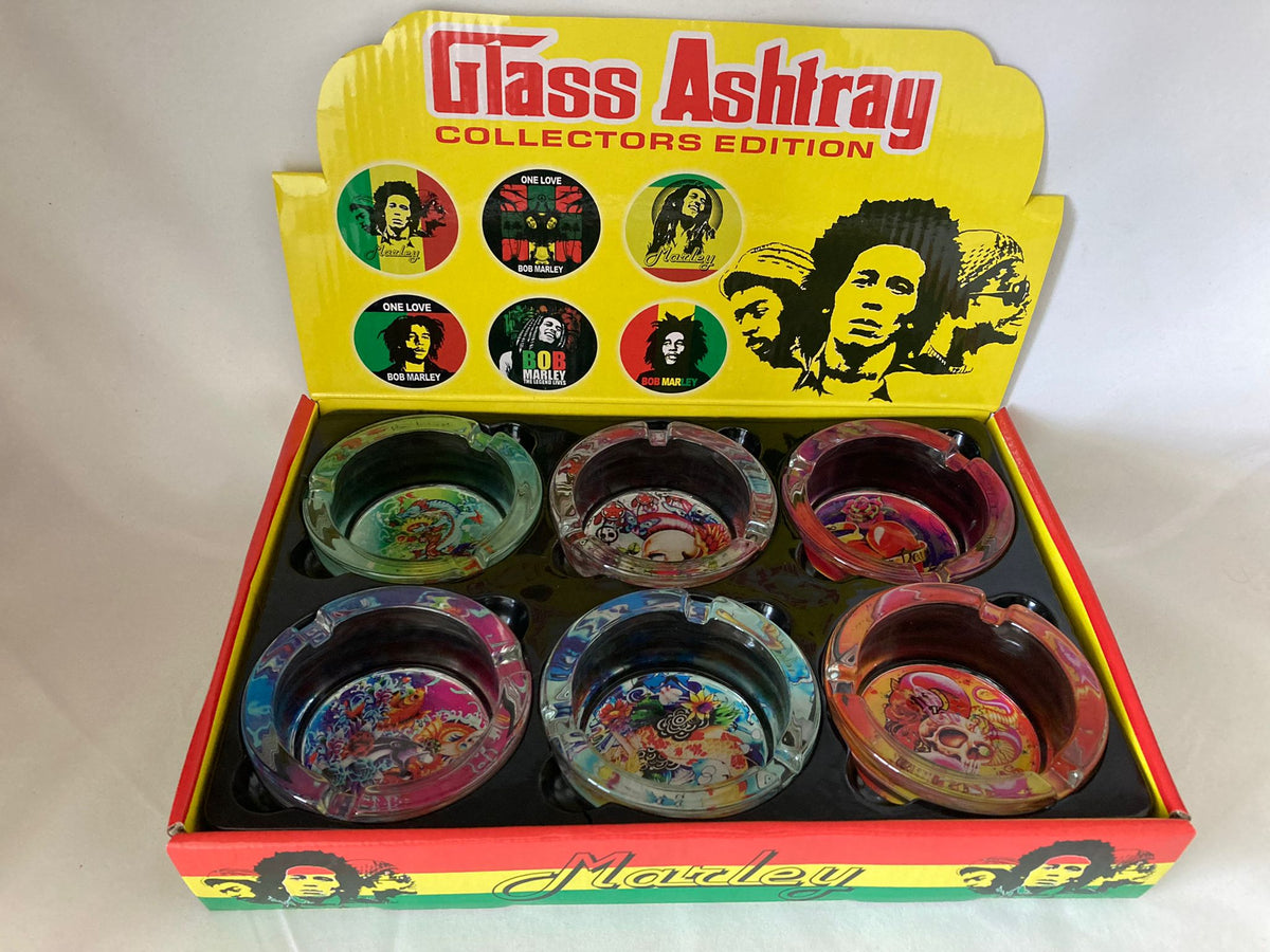 HQ ASHTRAYS BOB MARLEY DESIGNS (2.75 EA.)