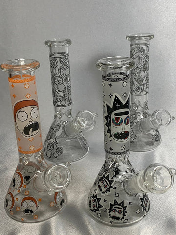 7.8" 4MM THICK GLOW IN THE DARK BEAKER WATERPIPES