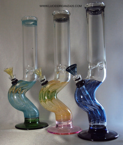 12" LOCAL BLOWN CLASSIC OUTSIDE COLOR WATERPIPE