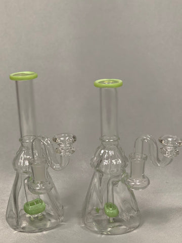 7" 18GMS GREEN SHOWERHEAD PERK BEAKER WATERPIPES