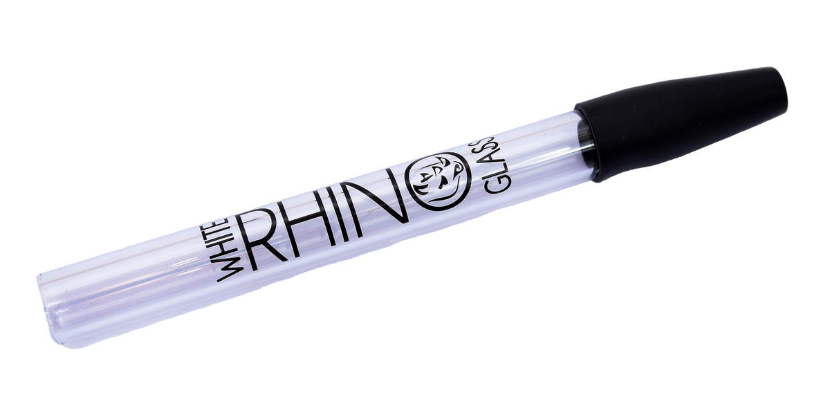 WHITE RHINO GLASS STRAW PYREX