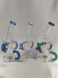 7.9� GLASS OIL RIG WITH US COLORS AND GLASS FUNNEL BOWL