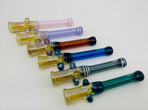 14MM TITATINUM TIP FUMED GLASS  HONEY STRAW WITH TWO COLORED DOTS