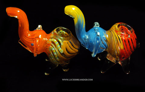 SILVER/GOLD/CLEAR FUMED ELEPHANTS ($5.9 EA)