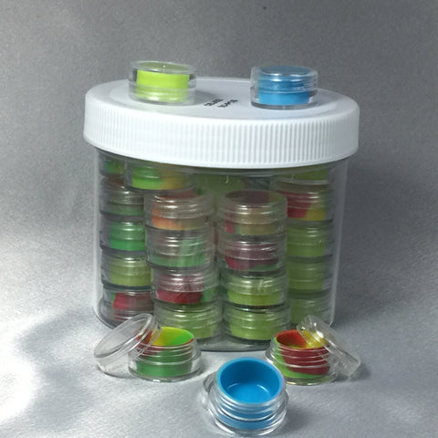 1ML PLASTIC JAR WITH SILICONE INSERT 5PCS JAR